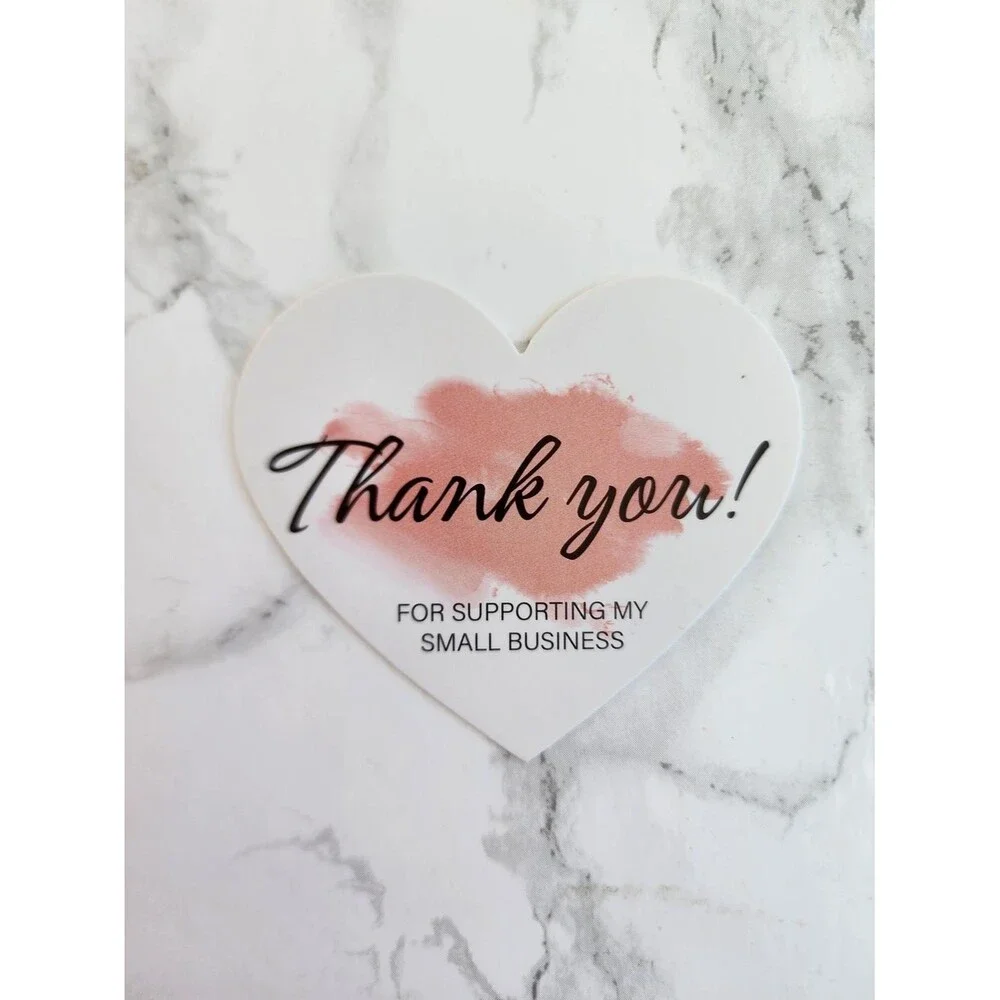 60 Assorted Heart-Shaped Thank You Cards